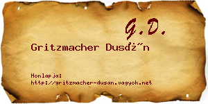 Gritzmacher Dusán névjegykártya